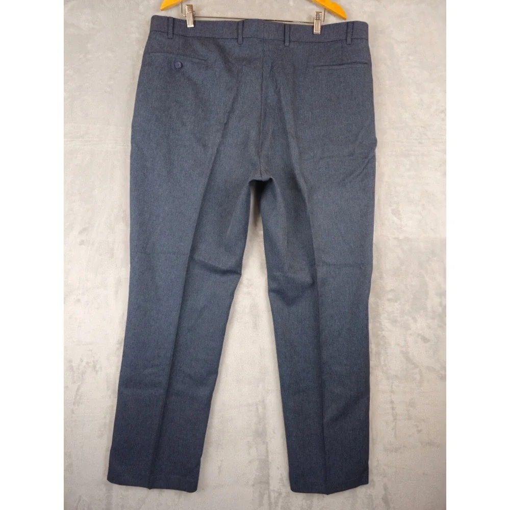 VINTAGE Levis Pants Mens 41x31.5 Blue Action Slacks‎ Polyester Straight Trousers